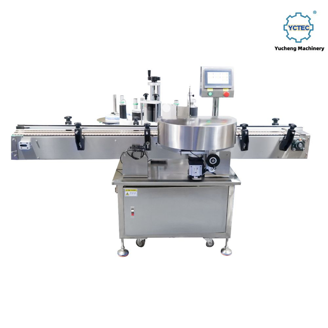 &Eacute;tiqueteuse automatique de bouteilles rondes | Haute vitesse 0-80P/min pour canettes, bouteilles en verre et PET