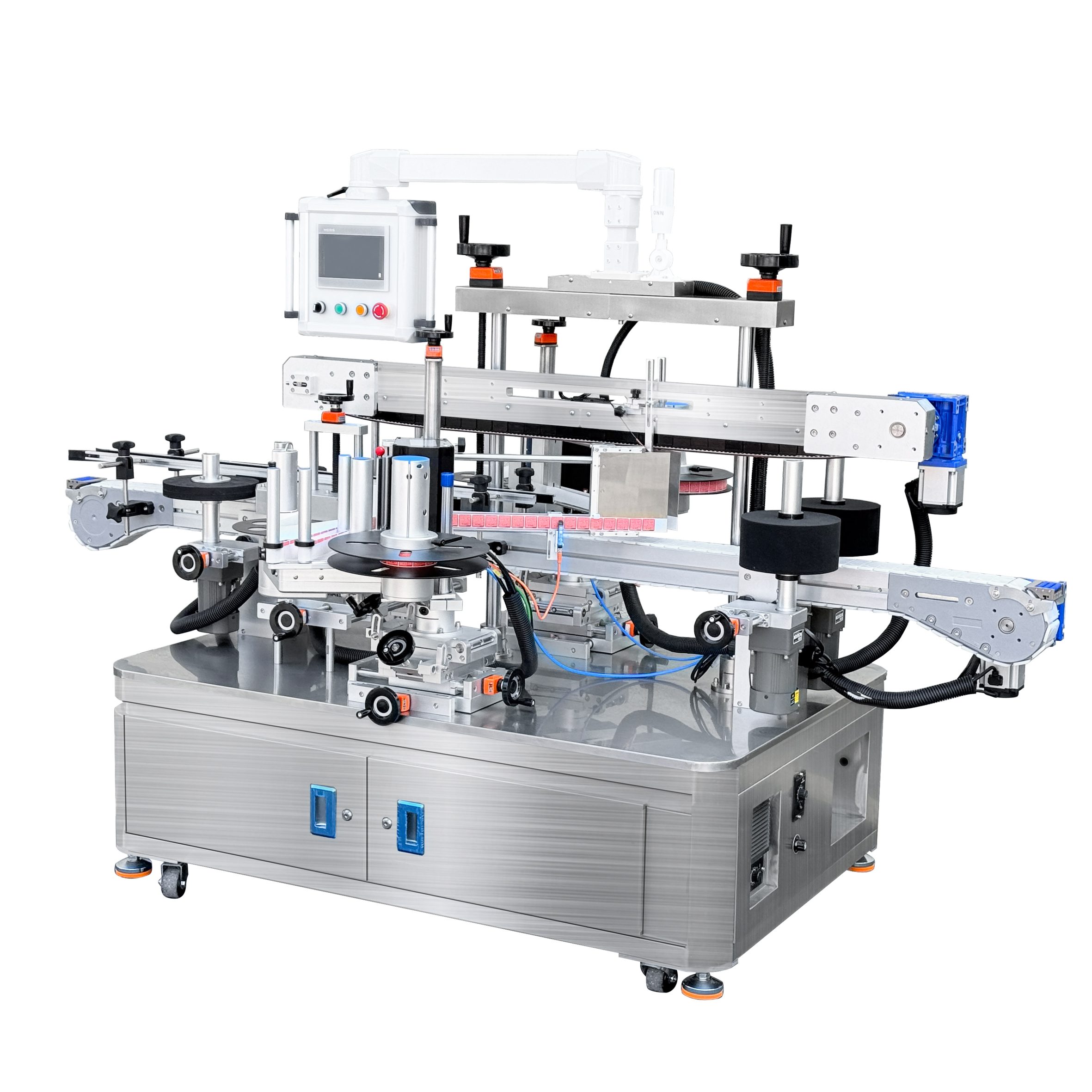 YCT-52H Automatische snelle dubbelzijdige etiketteermachine | Dubbelzijdige en omwikkelbare etiketteermachine voor platte, vierkante en ronde flessen