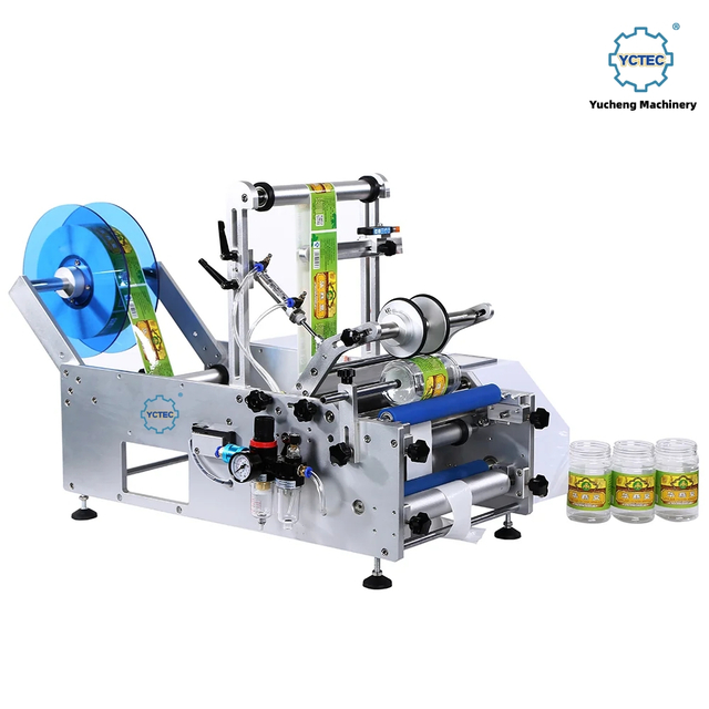 YCT-20 Semi-automatische etiketteermachine voor ronde flessen met optionele datumcodeerder