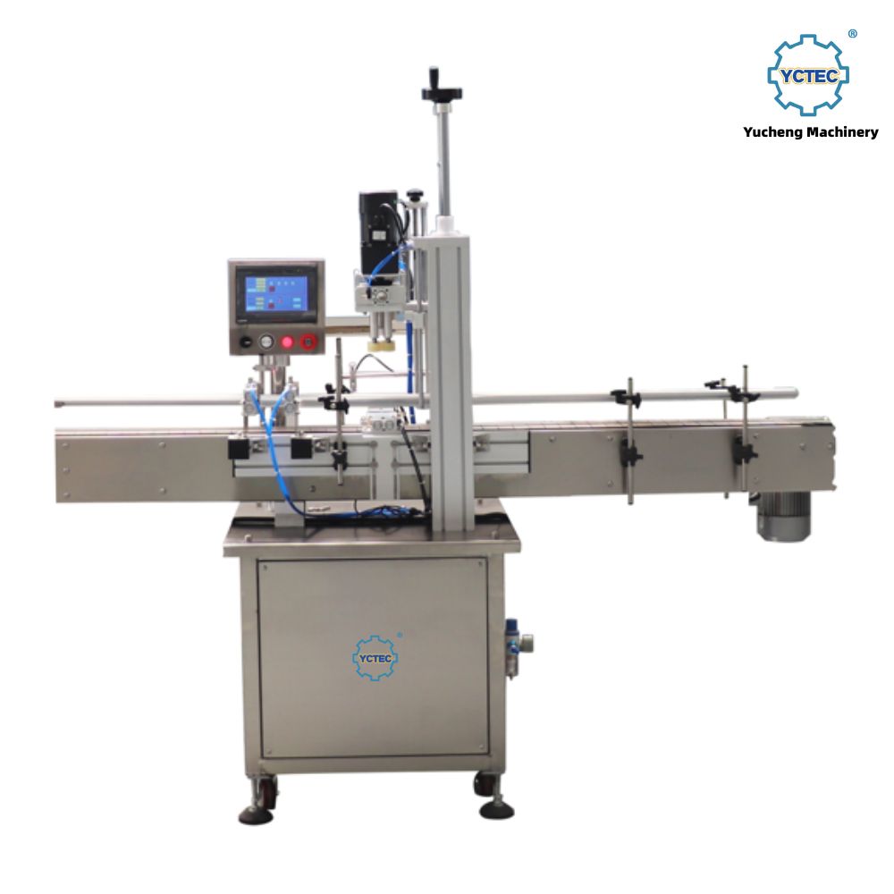 Machine de capsulage automatique &agrave; vis &agrave; t&ecirc;te unique pour bouteilles de 16 &agrave; 75 mm de diam&egrave;tre